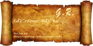 Güntner Réka névjegykártya